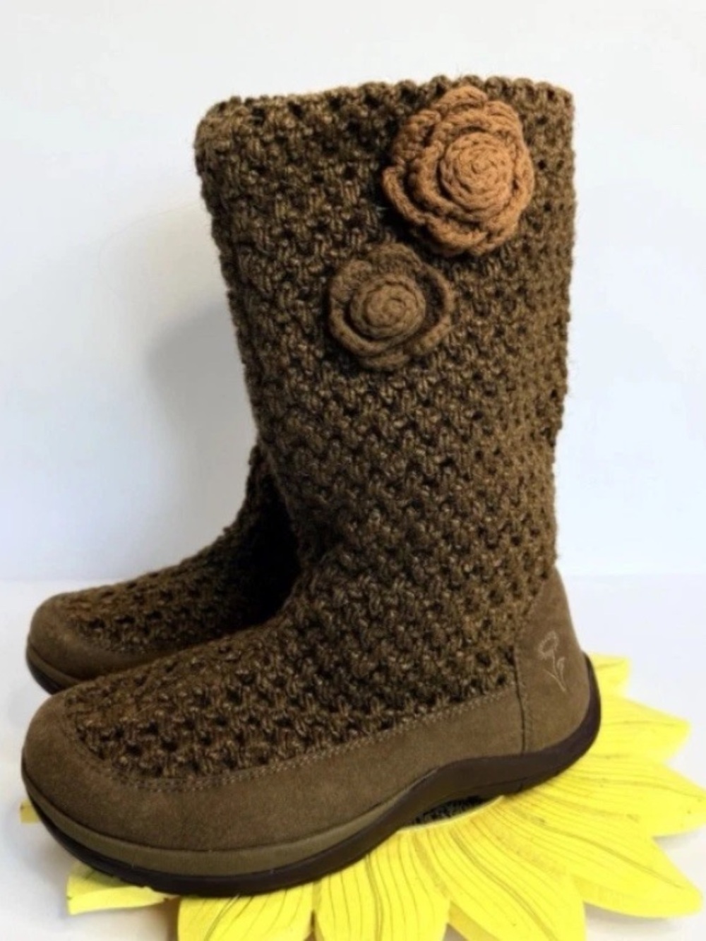 KALSO EARTH BRAND VEGAN JUNIPER Boots w/ Flowers Negative Heel Womens 6B